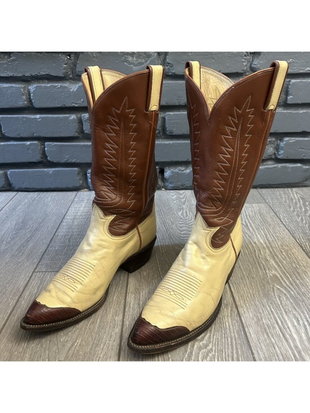 Tony Lama Vintage 6216 Gold Label Wingtip Urban Cowboy Western Boots Mens 10 D
